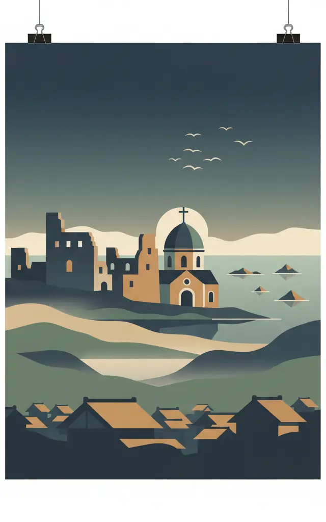 Hidden Christian Sites in the Nagasaki Region — illustrated travel poster