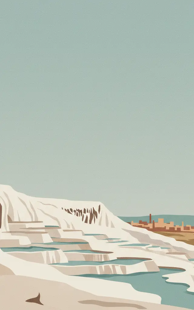 Hierapolis-Pamukkale — illustrated travel poster
