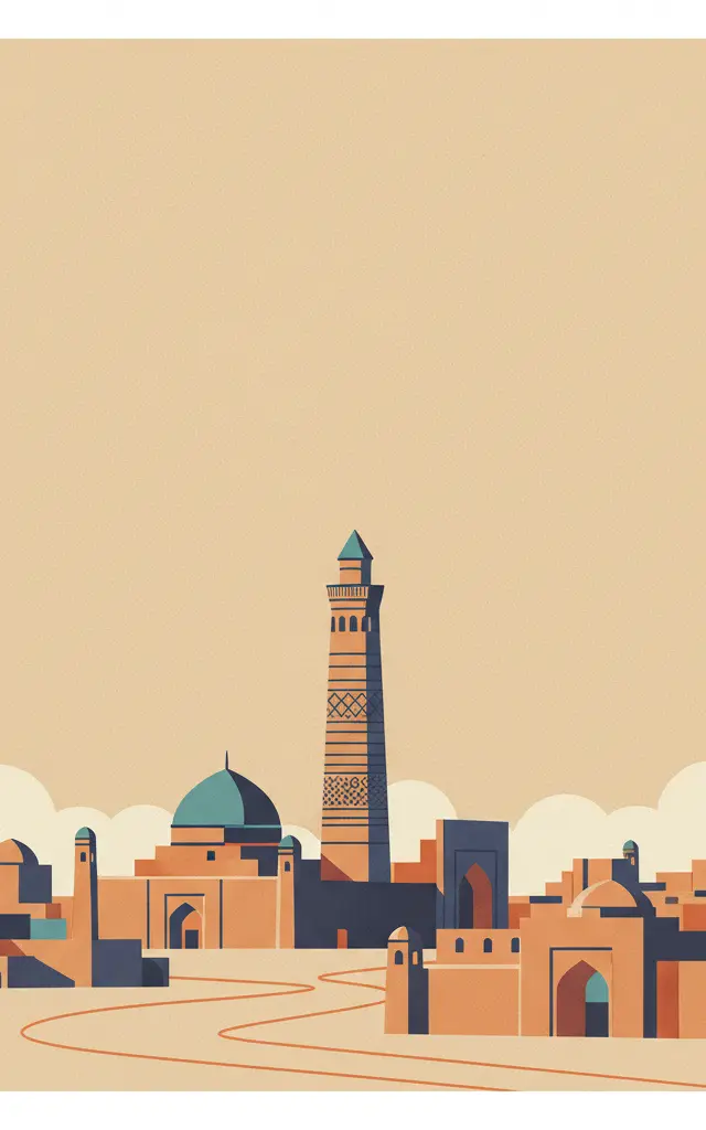 Historic Centre of Bukhara — illustrated travel poster