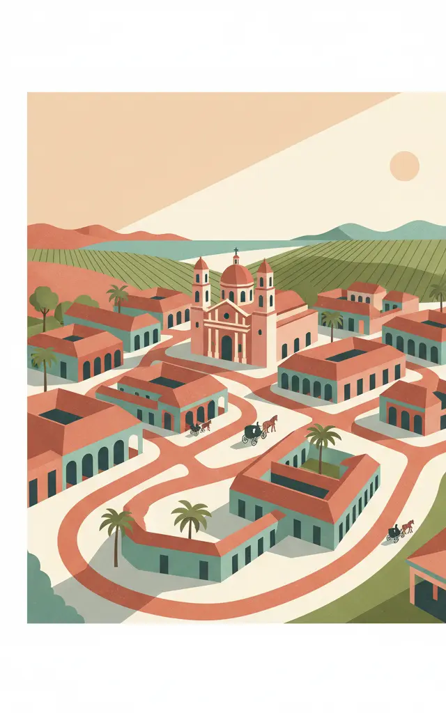 Historic Centre of Camagüey — illustrated travel poster
