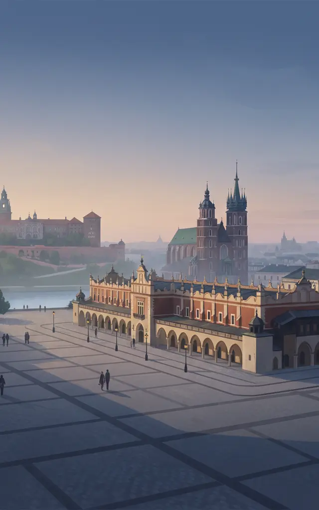 Historic Centre of Kraków — illustrated travel poster