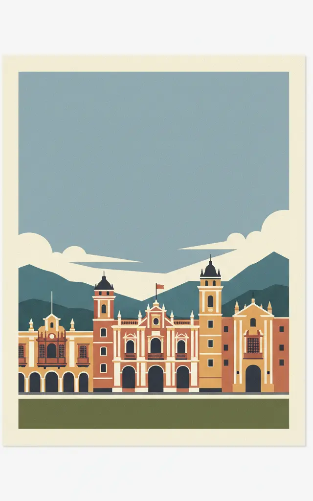 Historic Centre of Lima — illustrated travel poster