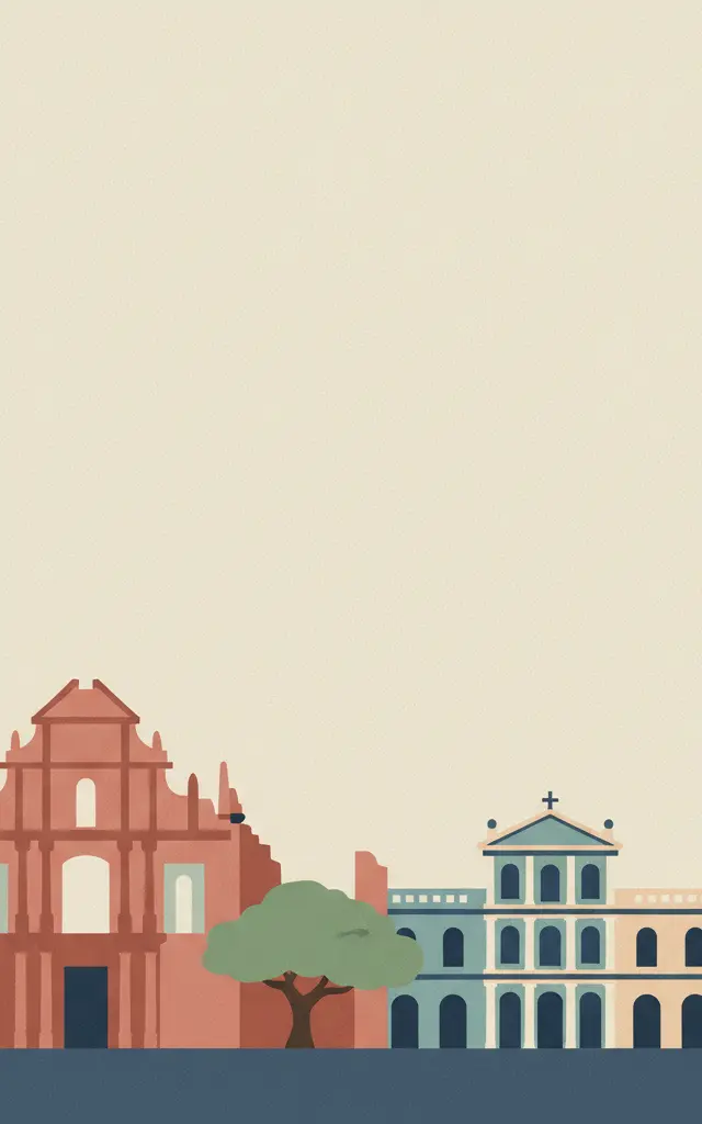 Historic Centre of Macao — illustrated travel poster
