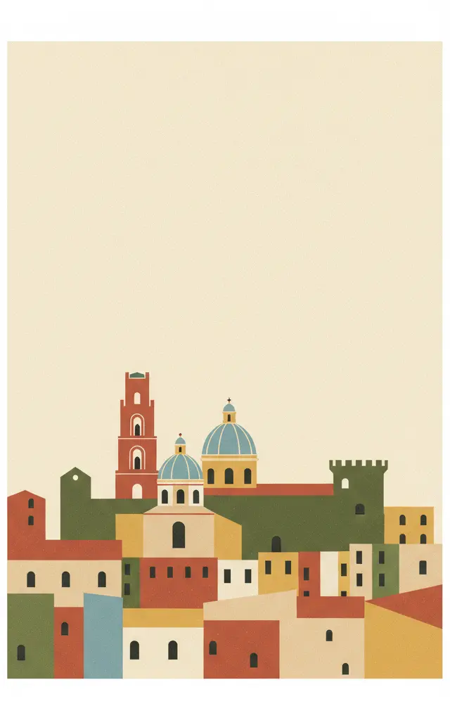 Historic Centre of Naples — illustrated travel poster