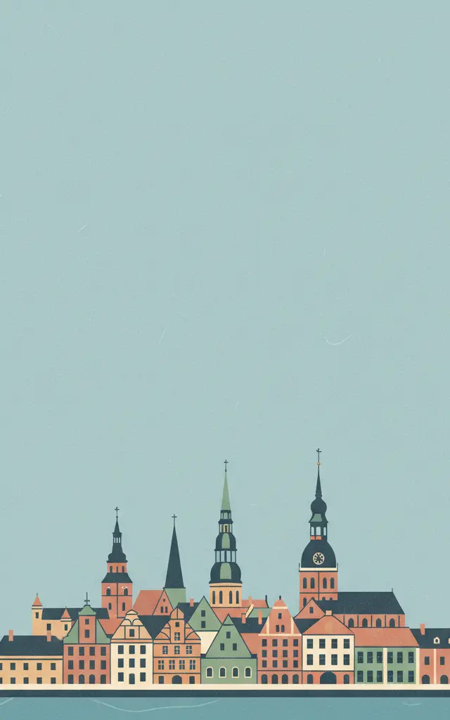 Historic Centre of Riga — illustrated travel poster