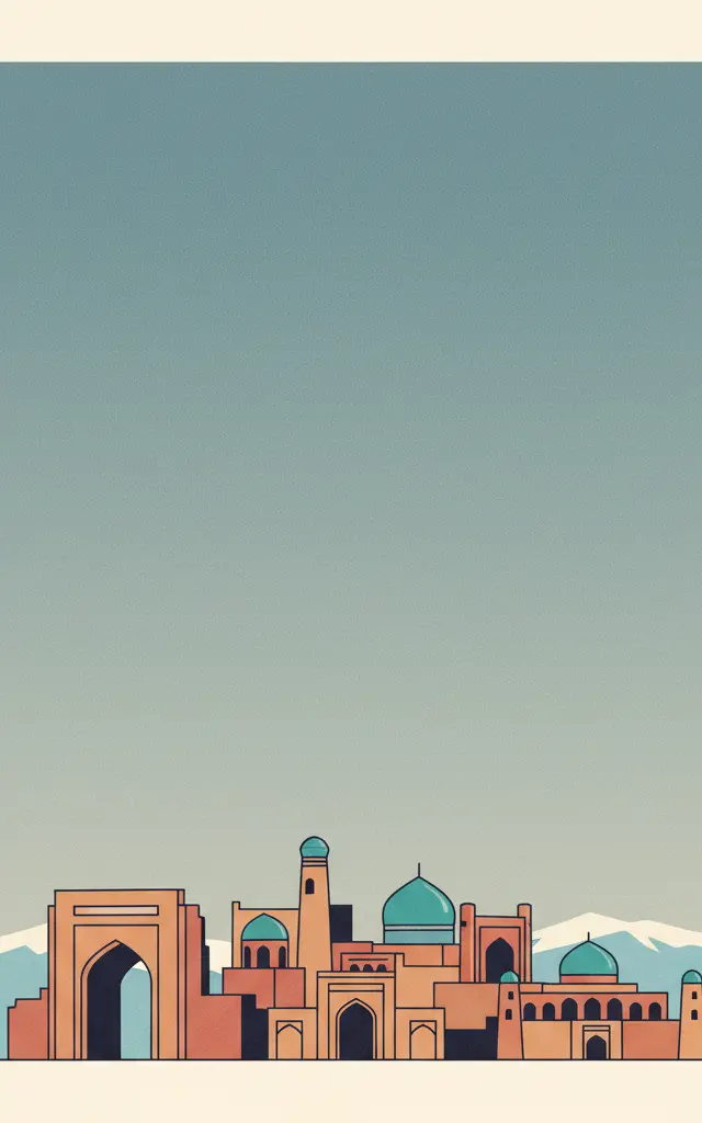 Historic Centre of Shakhrisyabz — illustrated travel poster