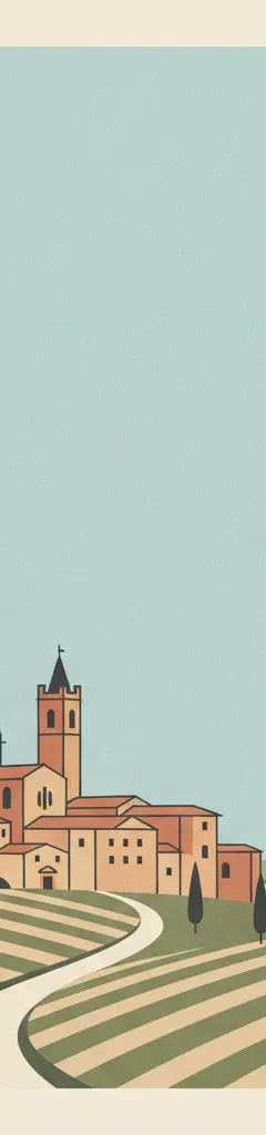 Historic Centre of the City of Pienza — illustrated travel poster