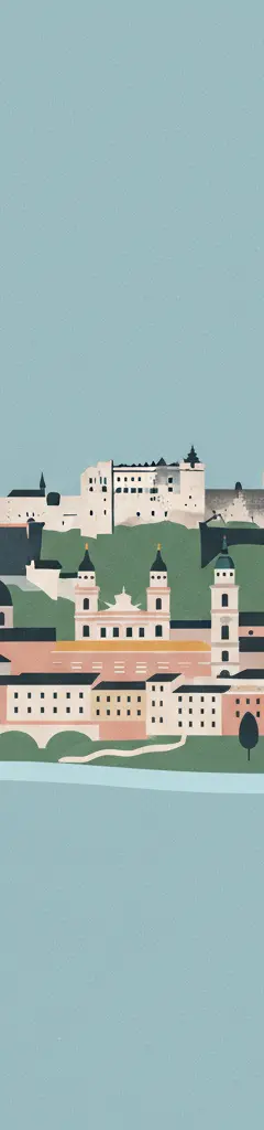 Historic Centre of the City of Salzburg — illustrated travel poster