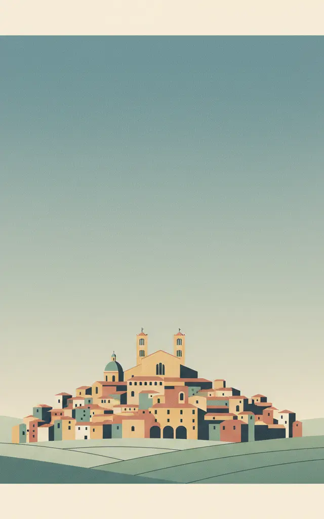 Historic Centre of Urbino — illustrated travel poster