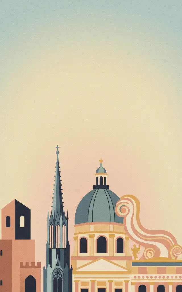 Historic Centre of Vienna — illustrated travel poster