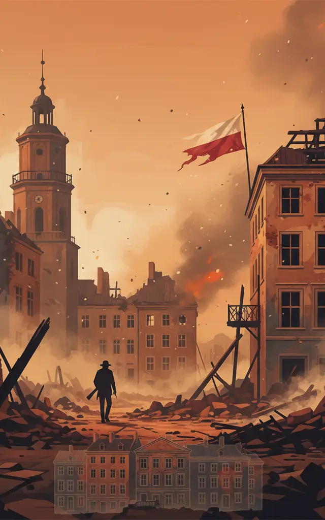 Historic Centre of Warsaw — illustrated travel poster