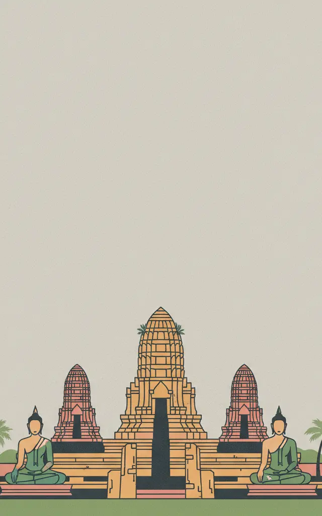 Historic City of Ayutthaya — illustrated travel poster