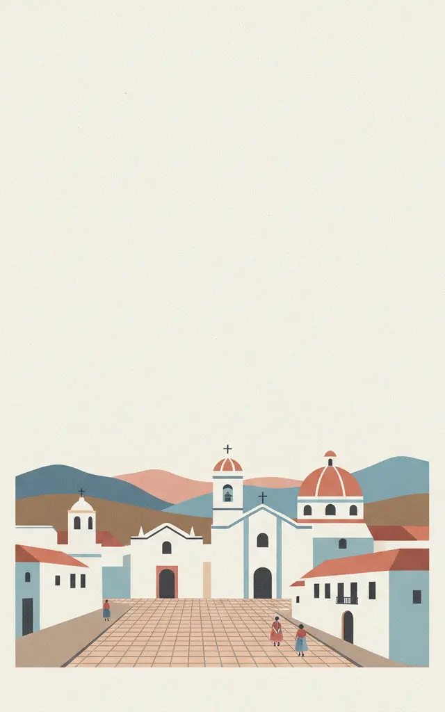 Historic City of Sucre — illustrated travel poster