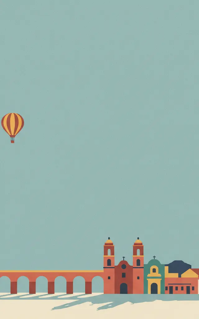 Historic Monuments Zone of Querétaro — illustrated travel poster