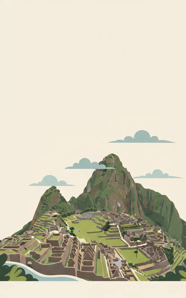 Historic Sanctuary of Machu Picchu — illustrated travel poster