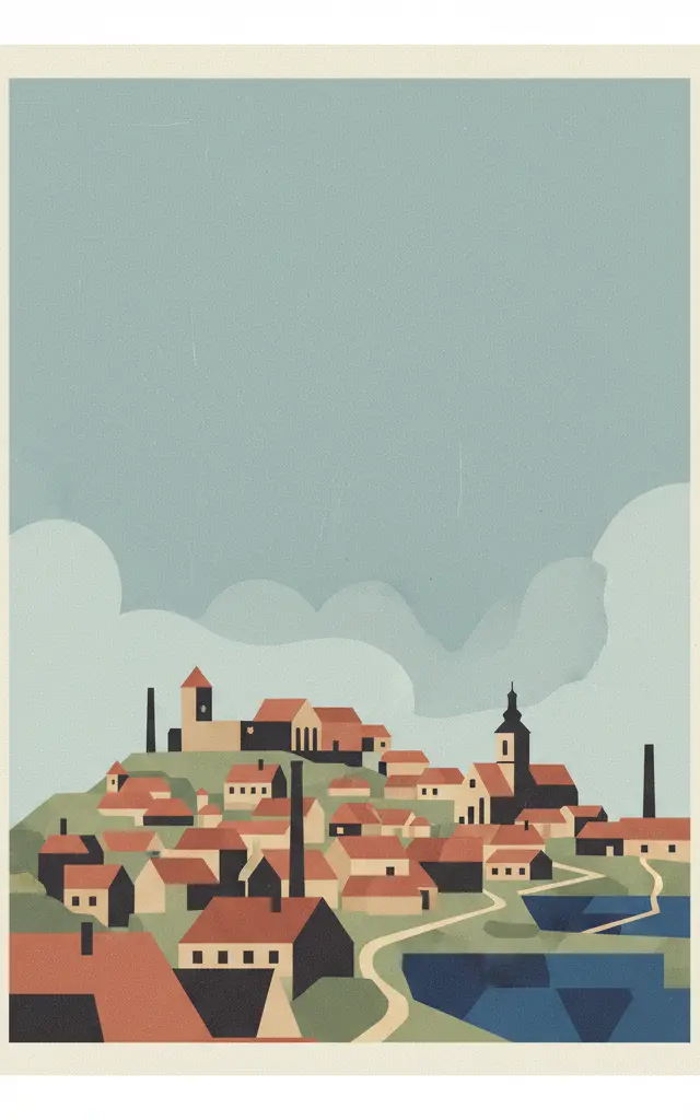 Historic Town of Banská Štiavnica and the Technical Monuments in its Vicinity — illustrated travel poster