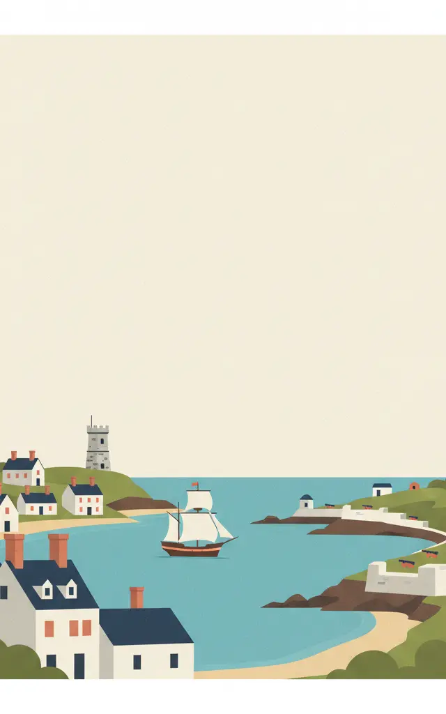 Historic Town of St George and Related Fortifications, Bermuda — illustrated travel poster