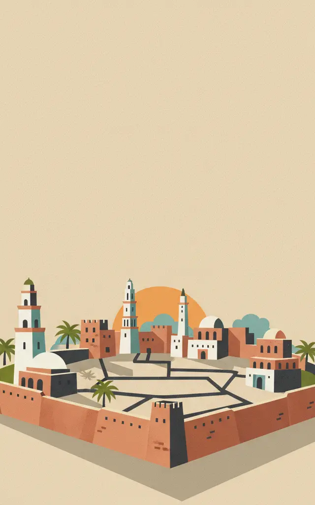 Historic Town of Zabid — illustrated travel poster