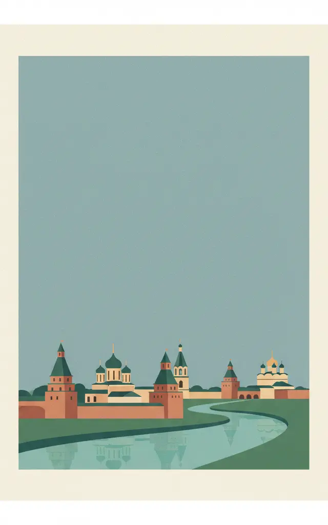 Historical Centre of the City of Yaroslavl — illustrated travel poster