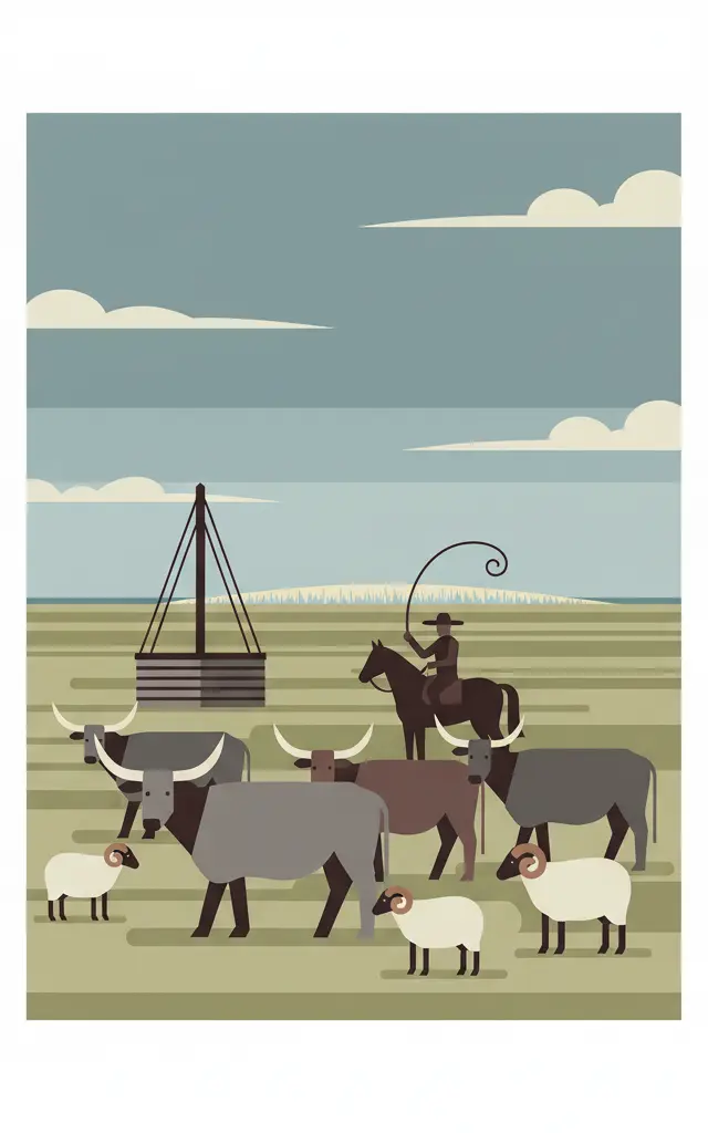 Hortobágy National Park - the Puszta — illustrated travel poster