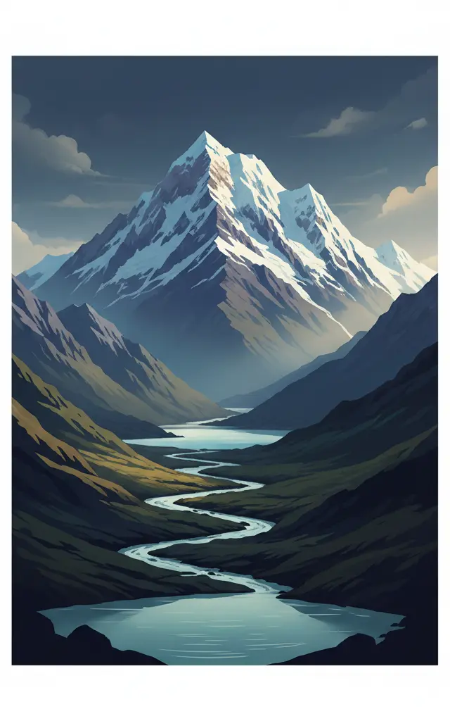 Huascarán National Park — illustrated travel poster