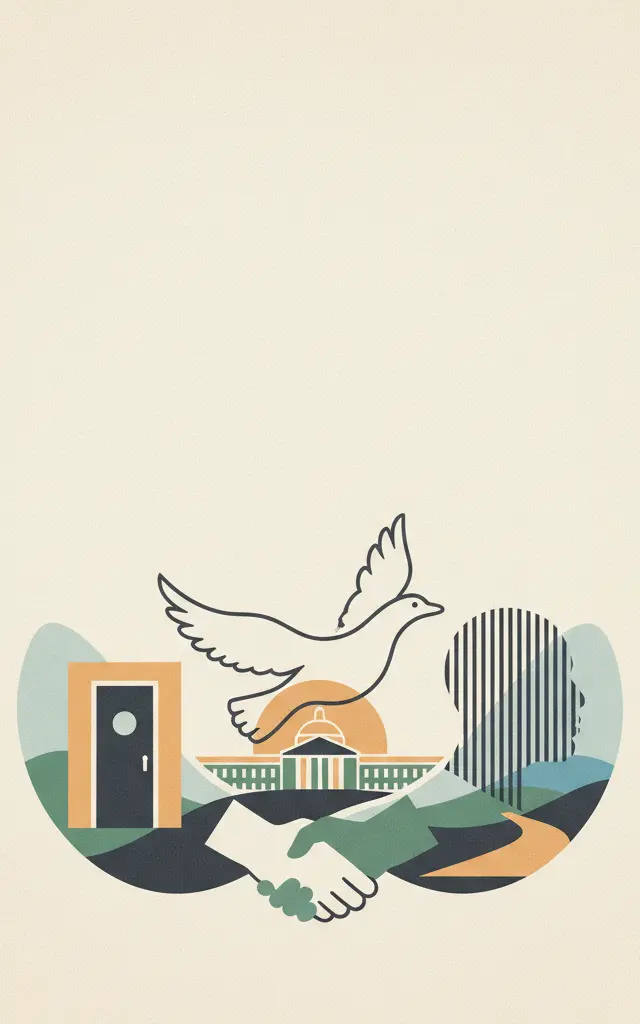 Human Rights, Liberation and Reconciliation: Nelson Mandela Legacy Sites — illustrated travel poster
