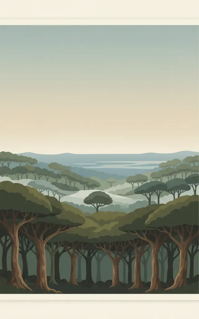 Hyrcanian Forests — illustrated travel poster