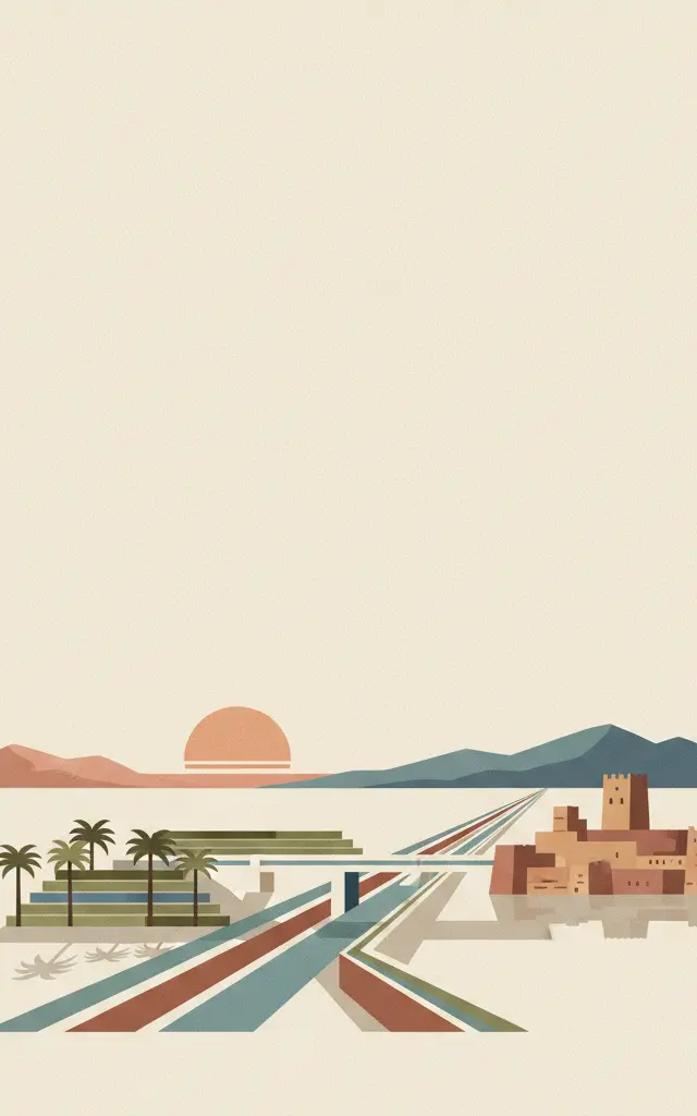 <i>Aflaj</i> Irrigation Systems of Oman — illustrated travel poster