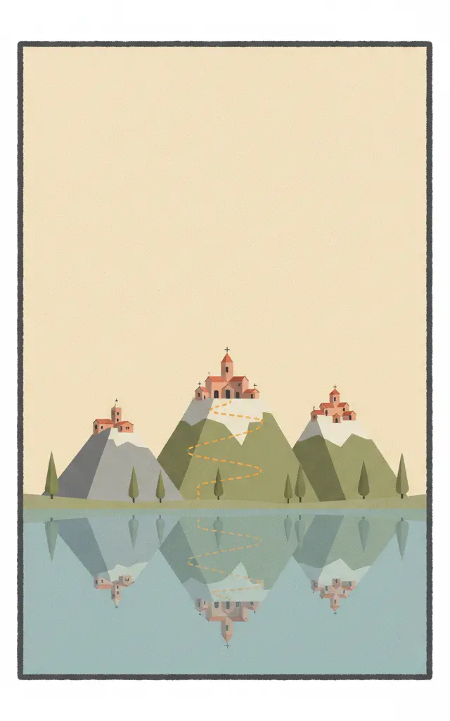 <I>Sacri Monti</I> of Piedmont and Lombardy — illustrated travel poster
