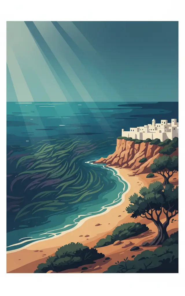 Ibiza, Biodiversity and Culture — illustrated travel poster
