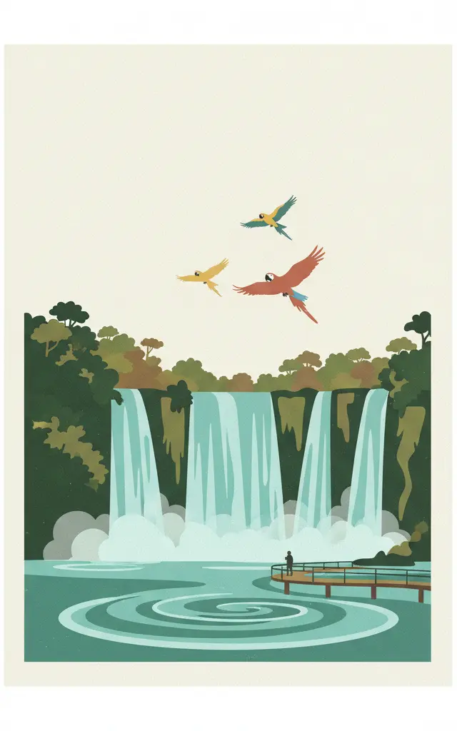 Iguaçu National Park — illustrated travel poster