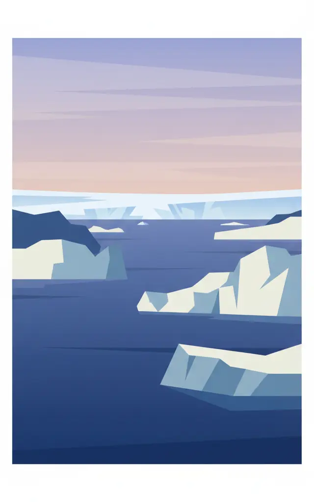 Ilulissat Icefjord — illustrated travel poster