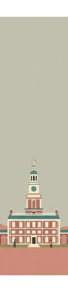 Independence Hall — illustrated travel poster