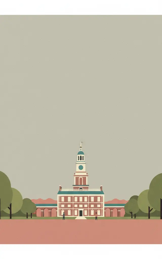 Independence Hall — illustrated travel poster