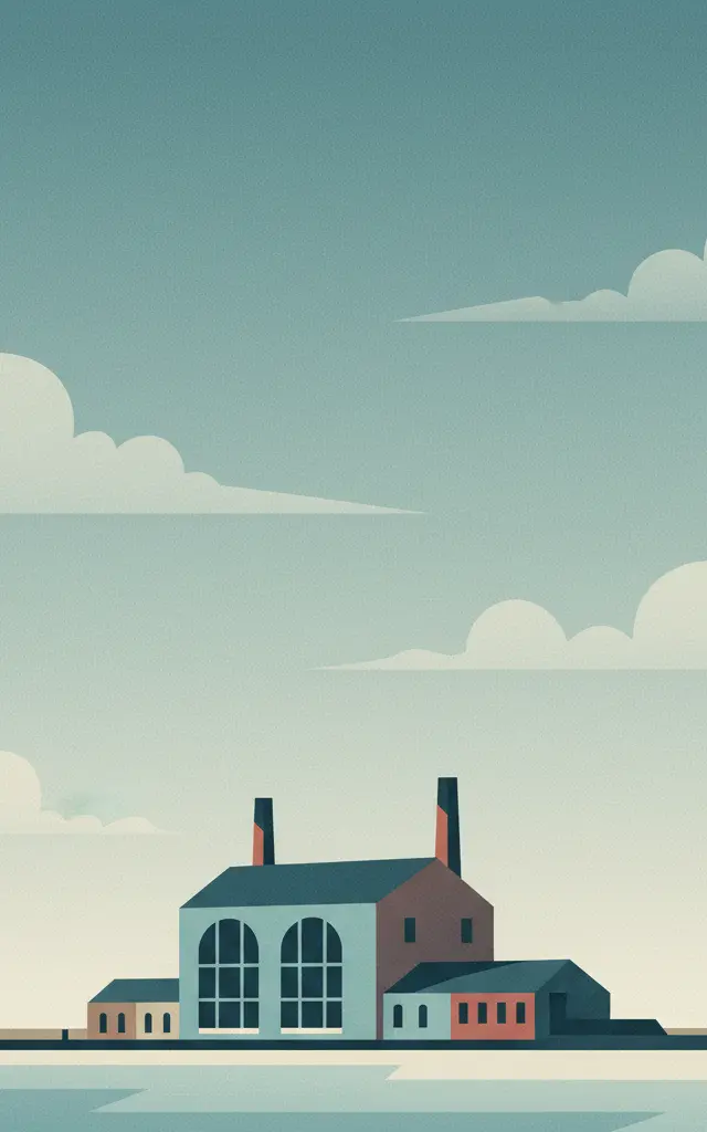 Ir.D.F. Woudagemaal (D.F. Wouda Steam Pumping Station) — illustrated travel poster