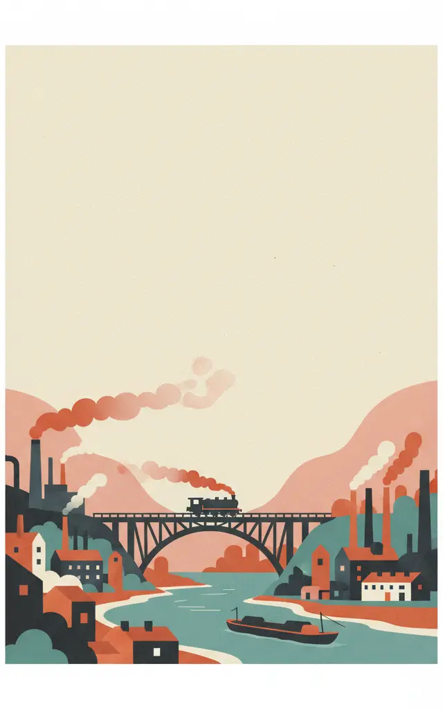 Ironbridge Gorge — illustrated travel poster