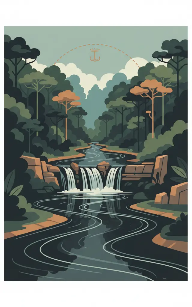 Ivindo National Park — illustrated travel poster