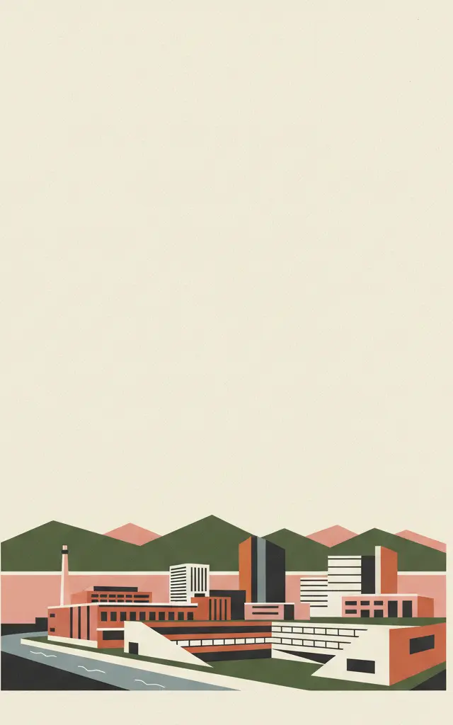 Ivrea, industrial city of the 20th century — illustrated travel poster