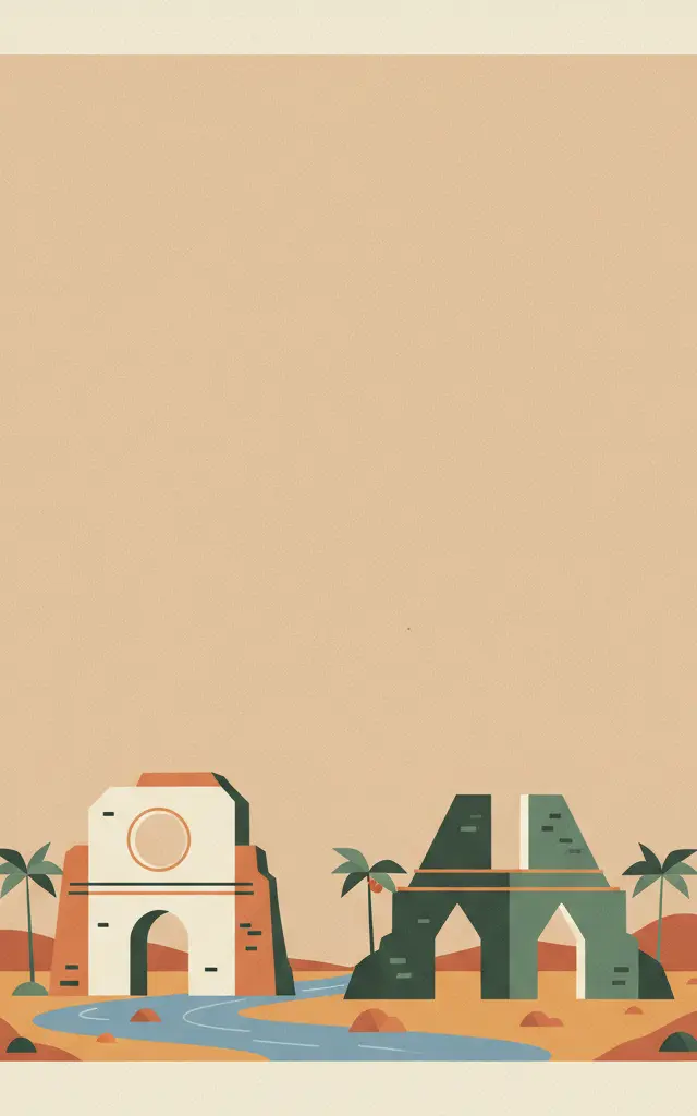 Jesuit Missions of La Santísima Trinidad de Paraná and Jesús de Tavarangue — illustrated travel poster