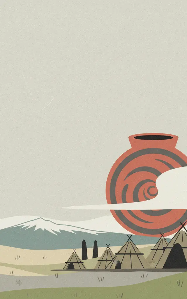 Jomon Prehistoric Sites in Northern Japan — illustrated travel poster