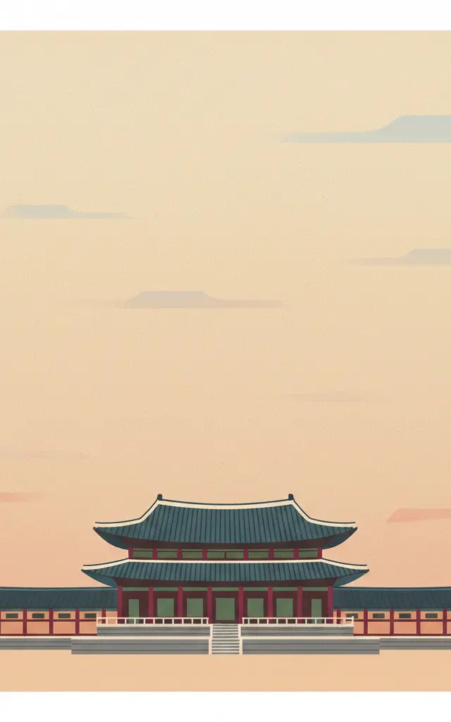 Jongmyo Shrine — illustrated travel poster