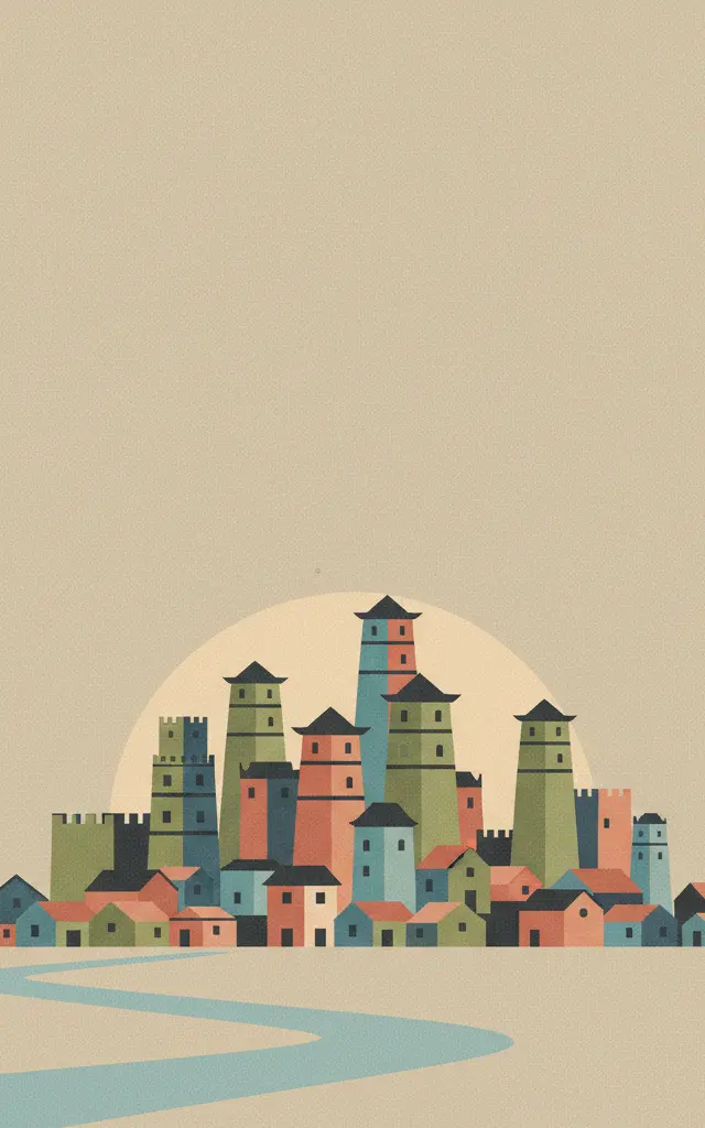 Kaiping Diaolou and Villages — illustrated travel poster