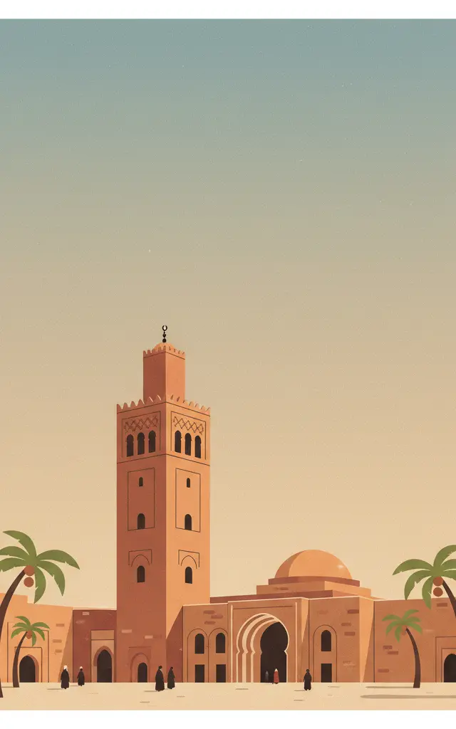 Kairouan — illustrated travel poster