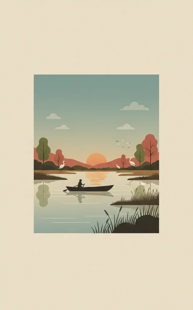 Keoladeo National Park — illustrated travel poster