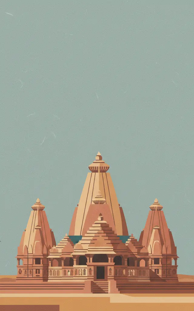 Khajuraho Group of Monuments — illustrated travel poster
