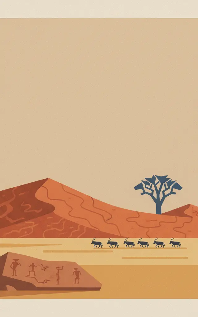 ǂKhomani Cultural Landscape — illustrated travel poster