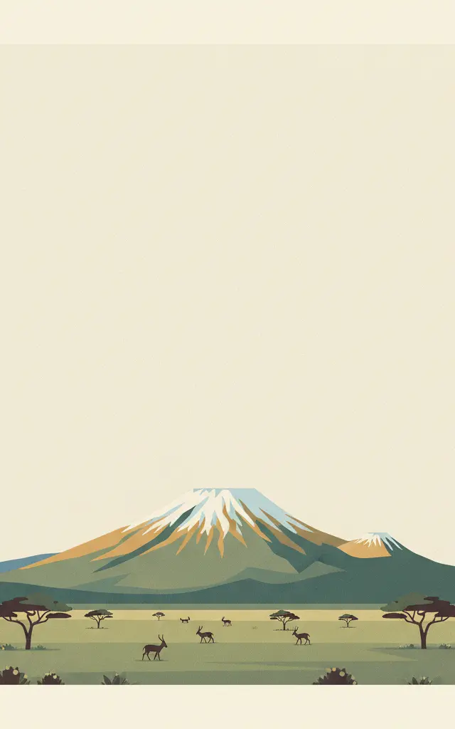 Kilimanjaro National Park — illustrated travel poster