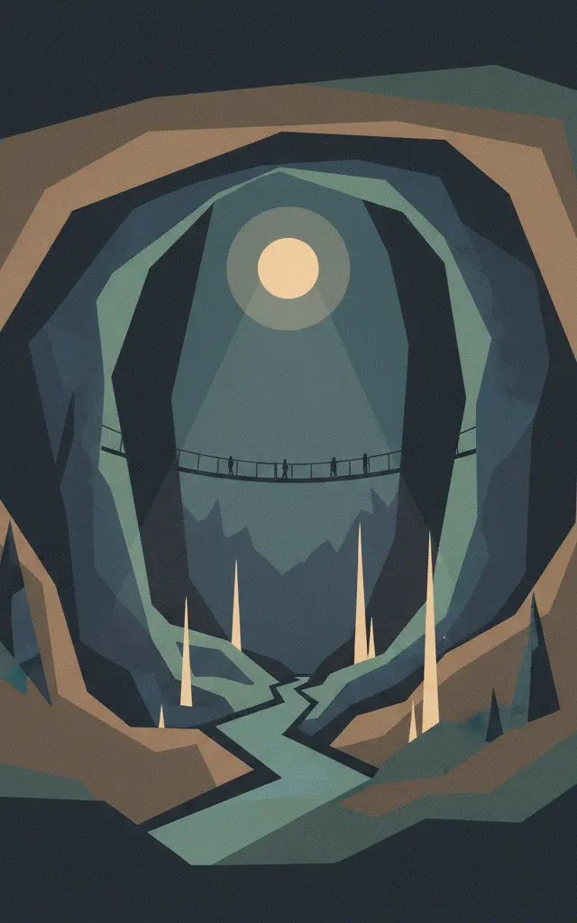 Škocjan Caves — illustrated travel poster