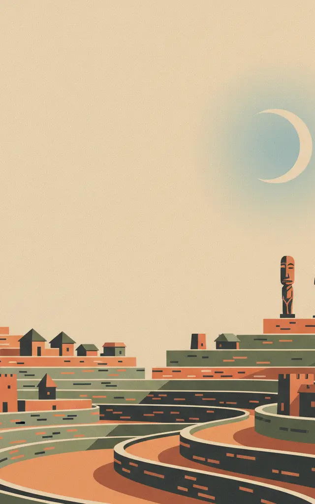 Konso Cultural Landscape — illustrated travel poster