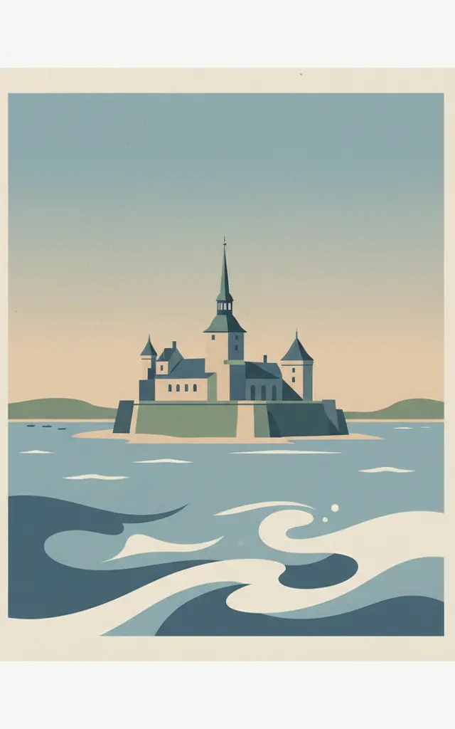 Kronborg Castle — illustrated travel poster